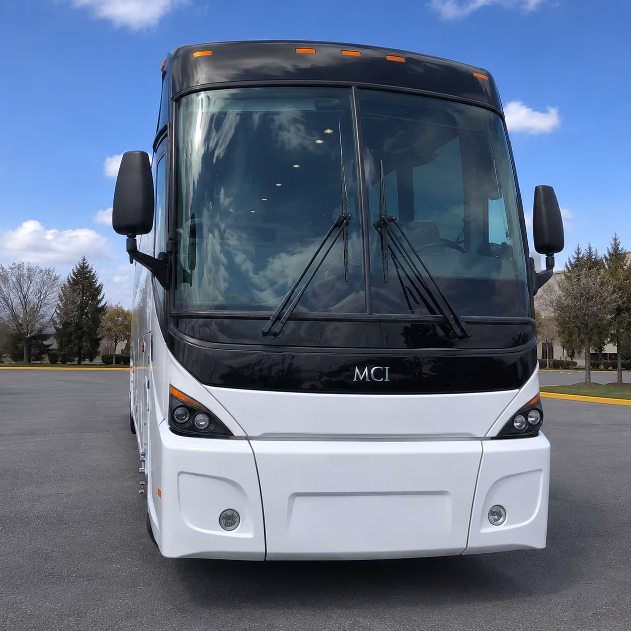 woodland charter bus rental exterior
