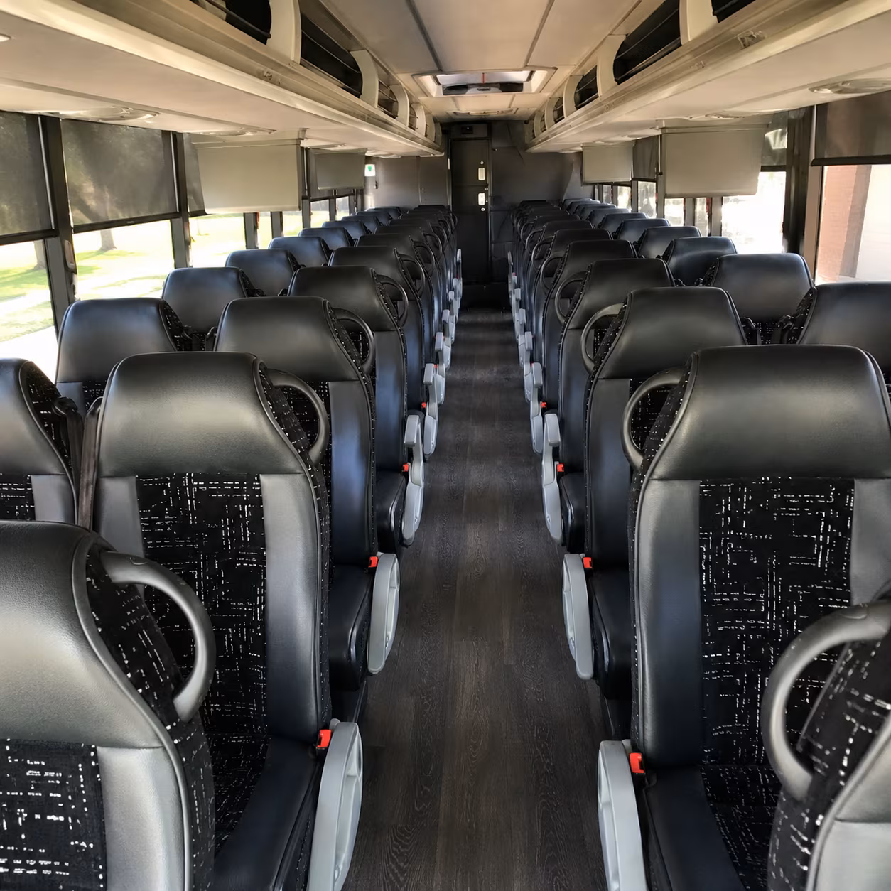 woodland charter bus rental inside